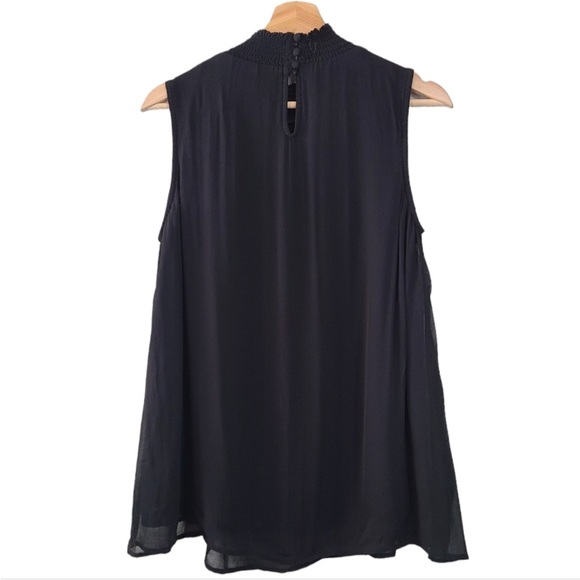 113. Sundance Altamira Black Embroidered Floral Layered Sleeveless Blouse - Picture 2 of 6